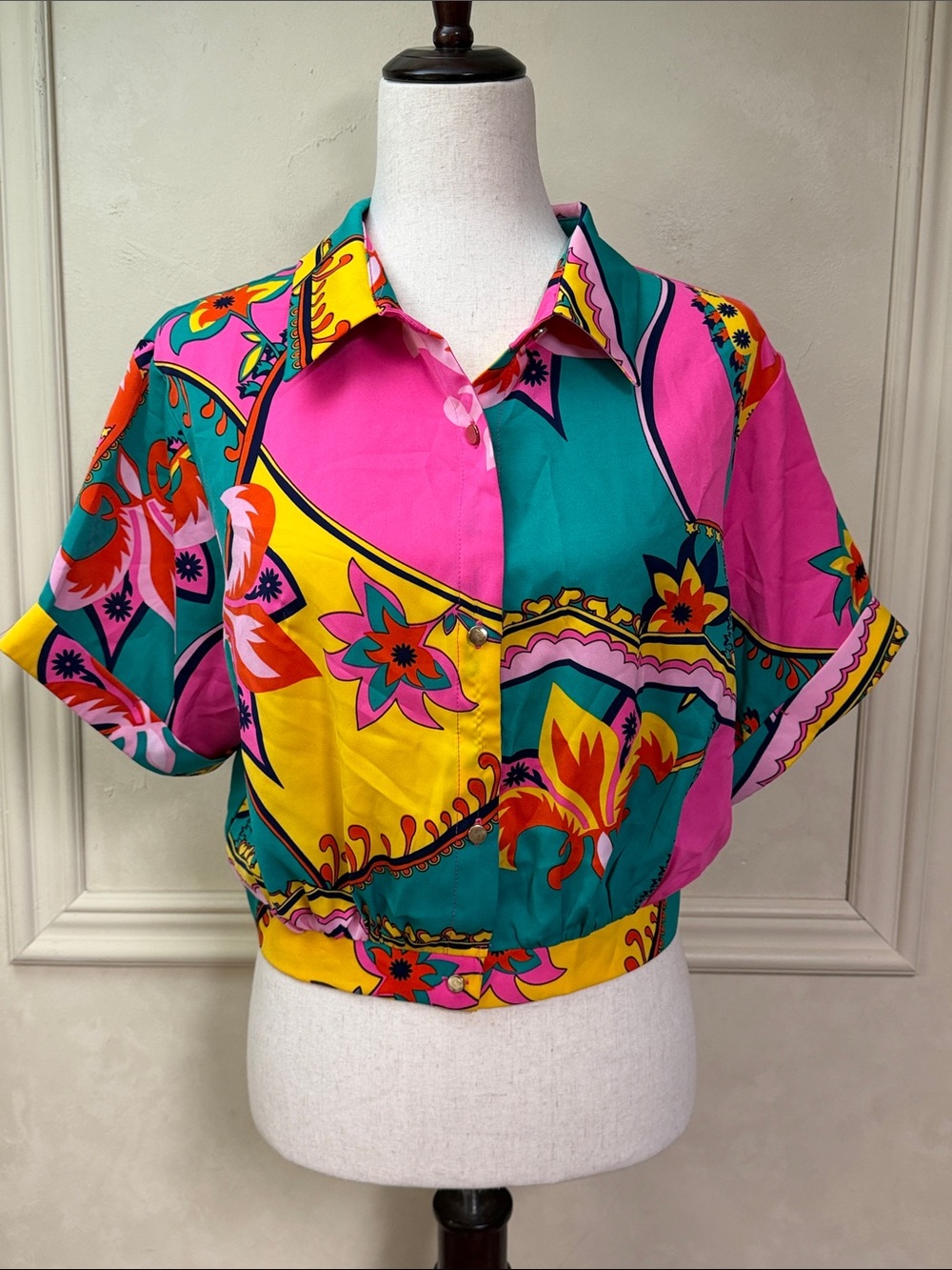 NWOT Lulumari Anthropologie Vibrant Multicolor Crop